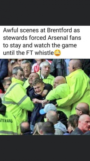 Arsenal fans forced to watch Brentford game